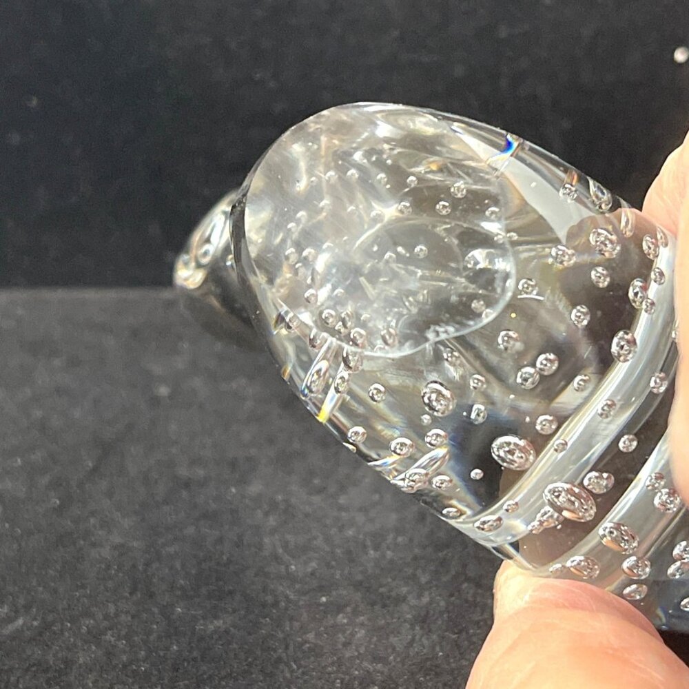 VTG Garden Snail Escargot Paperweight Handmade Clear Art Glass Décor figurine - Picture 6 of 9